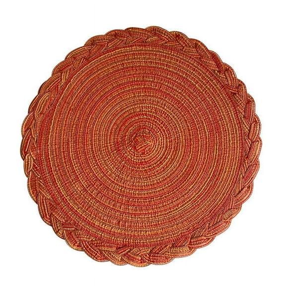 NAMZI Cotton Heat Resistant Placemats, Dining Room Table Mats, Protect Surfaces,Non-Slip Washable Table Mats，Kitchen Decor Accessories（Set of 6, Size 11.8in，Orange）