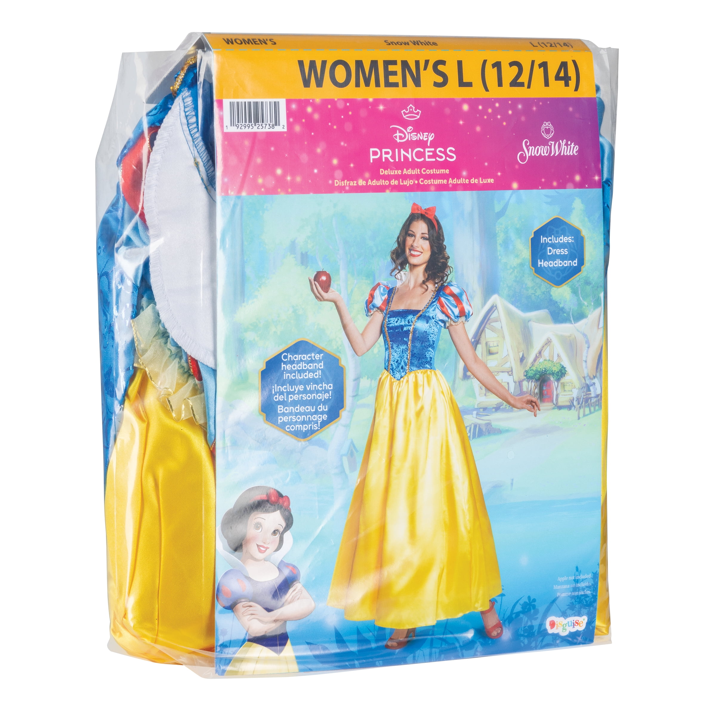 Disney Snow White Halloween Costume for Adults, Womens Size L (12/14), by Disguise