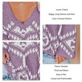 thumbnail image 3 of Loose Knit Pullover, Thick Women Loose Sweater Comfortable Baggy Long Sleeves Color Contrast Pattern Acrylic Polyester For Home ANGGREK Otros, 3 of 6