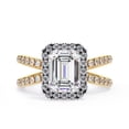 thumbnail image 2 of IGI Certified Lab Grown Diamond Engagement Ring | Center 8x6mm Emerald Cut Split Shank Halo Solitaire Wedding Anniversary Rings For Women 14k Yellow Gold | F-G, VS-SI Quality (2.15 Ctw) Ring Size-9, 2 of 7