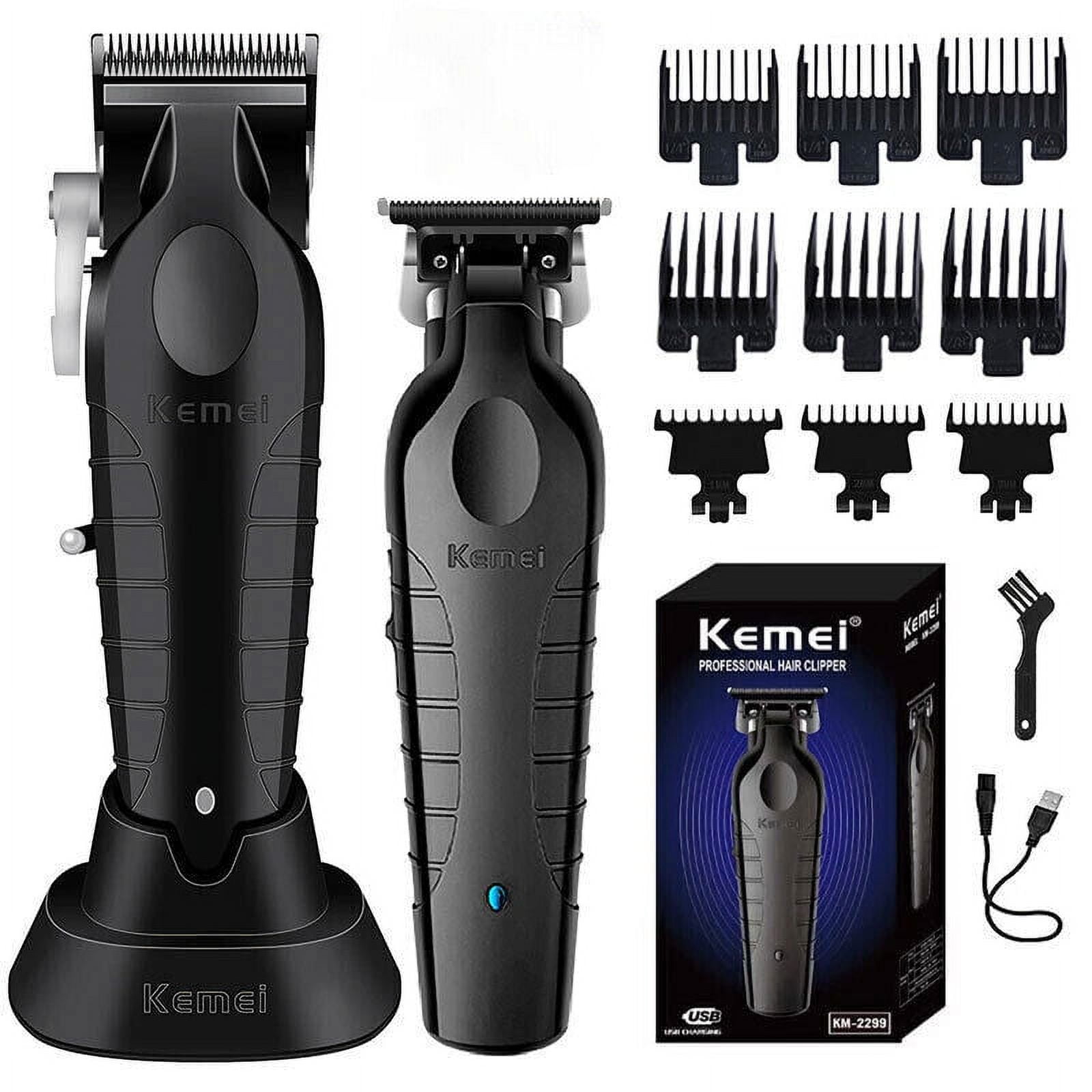 Kemei 2299 Barber Cordless Hair Trimmer 0mm Zero Gapped Carving Clipper Detailer Professional Electric Finish Cutting Machine