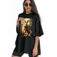 thumbnail image 3 of Plus Size Shirt for Women Black Tops for Women Oversized Short Sleeves Shirt for Women Easter T Shirt Crewneck Shirt for Women L, 3 of 5