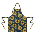 thumbnail image 2 of Blue Sunflower Leaf Pattern Apron-Garden Aprons for Women with Pockets-Cotton Linen Waterproof Kitchen Cooking Gardening Aprons Adjustable for Kitchen,Cooking,BBQ and Salon 33x27 Inch, 2 of 7