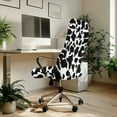 thumbnail image 3 of Renewold Cow Print Desk Chair Cover Stretch Office Chair Slipcover Dustproof Desk Computer Chair Cover High Back Chair Protective Cover Easy to Install, L, 3 of 7