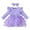 c-Purple, variant on Girls Long Sleeve Rompers Bowknot Solid Color Ruffles Bodysuits with Headbands Outfits for Girls c-Purple,6-9 Months
