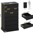 thumbnail image 2 of Hasuit Black Tall Dresser for Bedroom, 51.8'' High 7 Drawer Dresser, Modern Chest of Drawers Storage Organizer for Closet, Taller Clothes Storage Tower with Ample Storage Space, 2 of 8