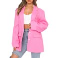 thumbnail image 1 of ZAXARRA Women?s Fashion Solid Color Button Down Lapel Long Sleeve Blazer, 1 of 6