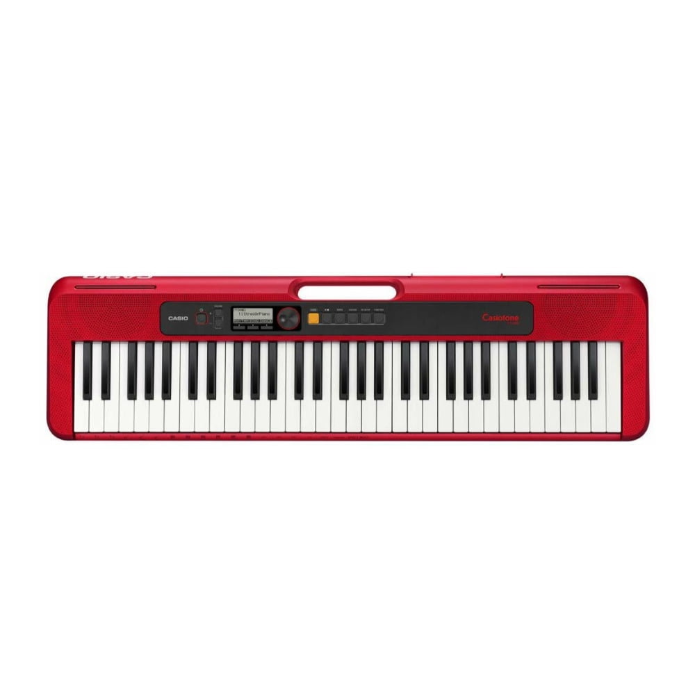 Casio Casiotone CT-S200 61-Key Portable Keyboard (Red) Bundle with Stand and Bench (3 Items)