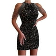 thumbnail image 2 of DailyTrove Women's Sequin Bodycon Dress-Sleeveless-Mini-Polyester-for Nightclub/Party-Sparkly Sequin, 2 of 6