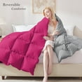 thumbnail image 3 of Ayanshi Bedding Comforter Oversized Queen, Duvet Insert, Quilted Comforter with Corner Tabs, Lightweight Quilt, Down Alternative Hotel Comforter Oversize Queen 98X98 Hot Pink/Silver Gray, 3 of 9