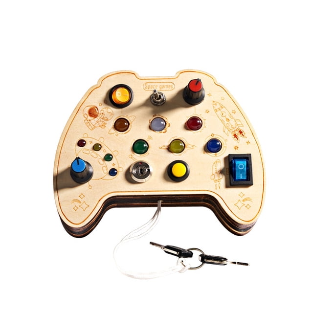Controlador de juegos de viaje de madera para niños pequeños