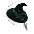 thumbnail image 3 of PALIFEUR Halloween Witch Hat, Black Wide Brim Witches Hat for Women, Foldable Halloween Witch Hat with Built in Lights, Halloween Decorations, Party Decor, 18.23 x 10.24 Inch, 3 of 6