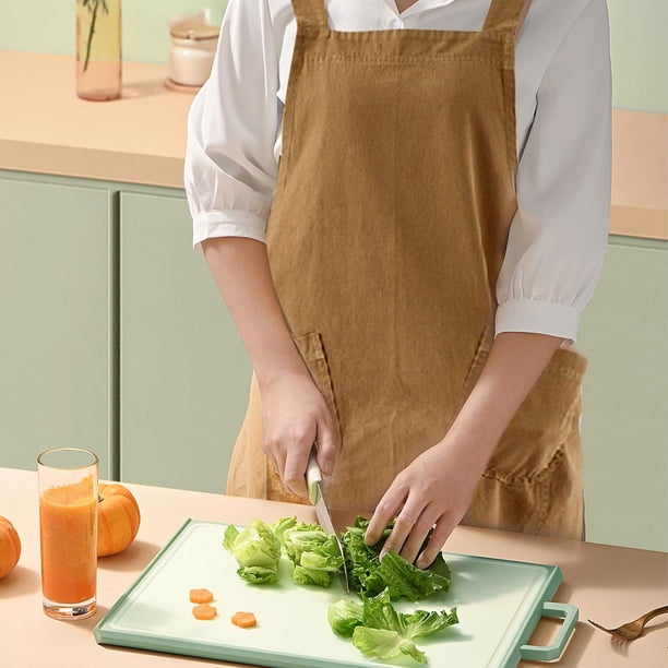Delantal de cocina Macarena con pechera de algodón de lona Amarillo