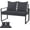Dark Gray 46''Lx26''Wx4''H-Loveseat Cushion Set, variant on Outdoor Deep Seat Cushion Set, Fade Resistant Patio Chair Cushions, 24x24x6 Inch Patio Sofa Furniture Pad with Removable Cushion Covers (Navy Blue+White Side, 24''Lx24''Wx6''H-1pcs Set)