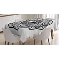 thumbnail image 1 of Ambesonne Japanese Tablecloth Rectangular Table Cover, Ying Yang Black White, 52"x70", Black White, 1 of 3