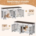 thumbnail image 4 of TEQIN 71 Inch Dog Crate Furniture for 2 Dogs,Heavy Duty Dog Cage for 2 Dogs,Extra Large Double Dog Cage Large Breed, XXL Thick Wooden Dog Crate, Sturdy Dog Kennel with Divider, 4 of 8