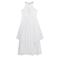 thumbnail image 5 of Kaerm Girls Chiffon Sequined Halter Wedding Bridesmaid Party Flower Girl Dress Long Maxi Ball Gown Ivory 10, 5 of 9