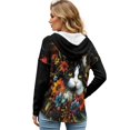 thumbnail image 2 of DISNIMO Cat Floral Printed Sweatshirts for Women Trendy Hoodies Long Sleeve Pullover Tops Waffle Shirts for Fall Winter, L, 2 of 7