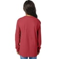 thumbnail image 3 of Hanes Kids' Garment Dyed Long Sleeve T-Shirt Crimson Fall XL, 3 of 8