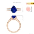 thumbnail image 4 of ANGARA Lab Grown 3 Ct Blue Sapphire Engagement Ring with Milgrain for Women in 14K Rose Gold (Size-10x8mm) | September Birthstone, Anniversary, Jewelry Gift for Women | Lab-Grown Blue Sapphire Ring, 4 of 8