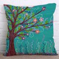 thumbnail image 4 of Tree Pattern Pillowcase Home Hotel Office Decorative Cotton Linen Pillow Cover Cushion Case, 4 of 7