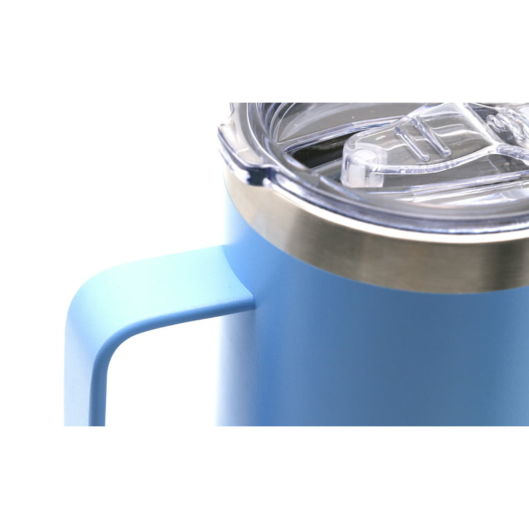 Yoelike 15oz Travel Mug with Handle and Lid, Stainless Steel, Dishwasher  Safe, Powder Coated, Vacuum Insulated Coffee Mug, Campi