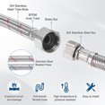 thumbnail image 2 of Uxcell 2-Pack 24 Pulgadas Conector de Manguera de Grifo, Conector de Rosca Femenina 9/16" x G1/2 para Baño, 2 of 6