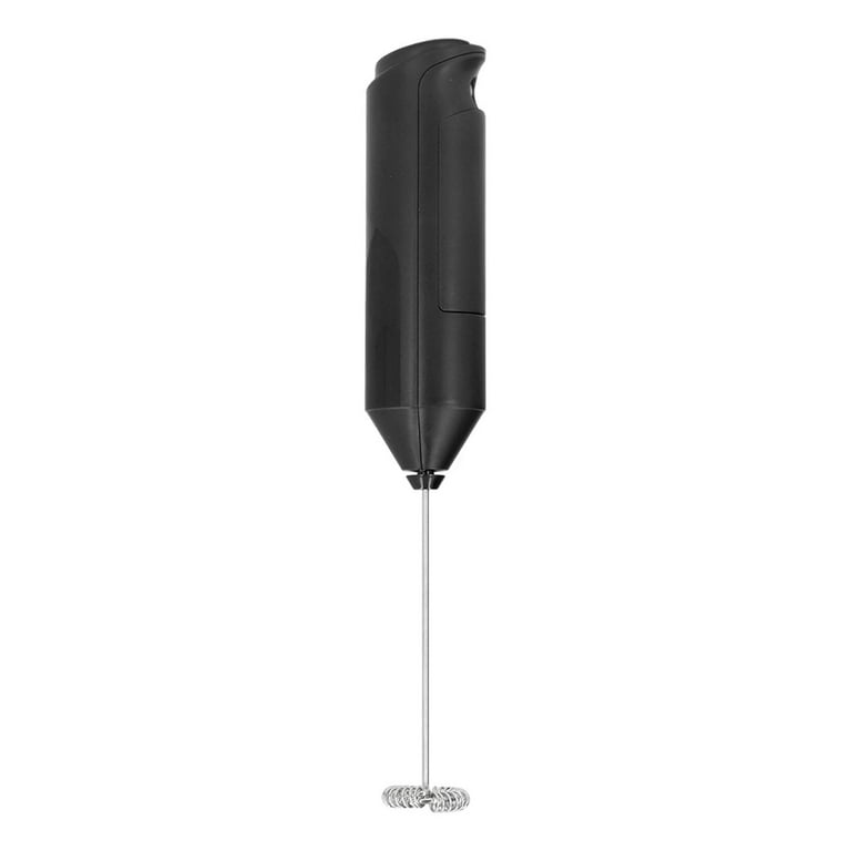 Mini Handheld Drink Mixer, Portable Stainless Steel Electric Milk Frother  with Metal Base for Kitchens (Black and Bracket)