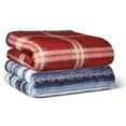thumbnail image 4 of Velvet Plush Sherpa Blanket 90" x 96", Queen, Rowan Navy, Soft Cozy, 4 of 4