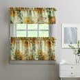 thumbnail image 2 of Kitchen Curtains 24 Inch Short - 3 Panel Set, Boho Sunflower Butterfly Floral Print, Rod Pocket Window Curtain for Rustic Farmhouse, Country Vintage Summer Decor, Easy Wash, 2 of 6