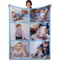 Personalised Blanket, Custom Blanket, Personalised Photo Blanket, Customised Photo Blanket Personalised for Adults Kids, Personalised Gifts for Mum, Dad, Boyfriend, Girlfriend (10 Photos)