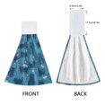 thumbnail image 3 of Yayeee Kitchen Hanging Hand Towels Set of 2 with Loop Bathroom Absorbent Tie Towel, Blue Forest Cat Pattern, 3 of 7