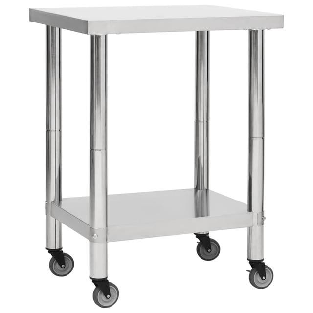Mesa de trabajo de cocina VidaXL de acero inoxidable con almacenamiento