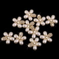 thumbnail image 3 of 10 botones de artesanía de boda con forma de flor de de imitación de cristal dorado Zulema botones de perlas de cristal, 3 of 8