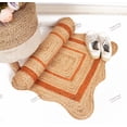thumbnail image 5 of Natural Jute Hand Braided Area Rug Orange Scalloped Pattern Rectangle Rug, 5 of 5