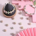 thumbnail image 3 of 50PCS 14mm European Glass Beads European Large Hole Beads Bulk Candy Transparent Resin Rondelle Alloy Double Cores Loose Spacer Beads, 3 of 5