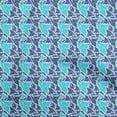 thumbnail image 1 of oneOone Cotton Jersey Turquoise Blue Fabric Tropical Leaf Dress Material Fabric Print Fabric By The Yard 58 Inch Wide, 1 of 4