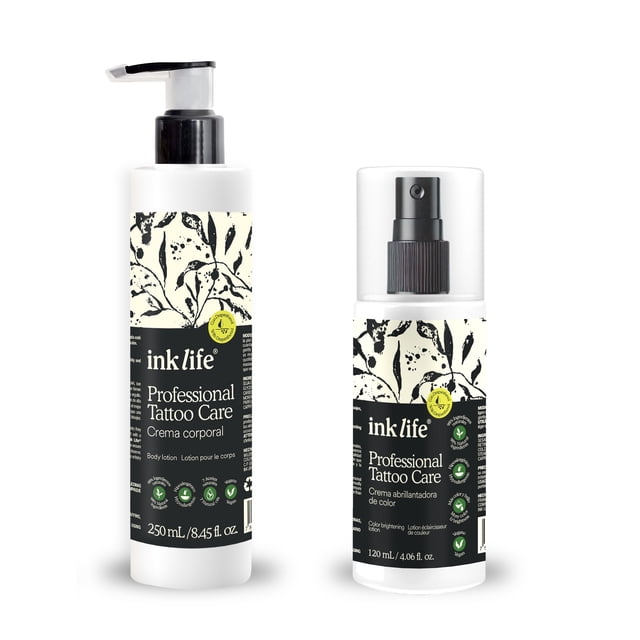 Ink Life Profecional para Tatuaje Abrillantadora 120 ml y Cuidado Corporal 250 ml