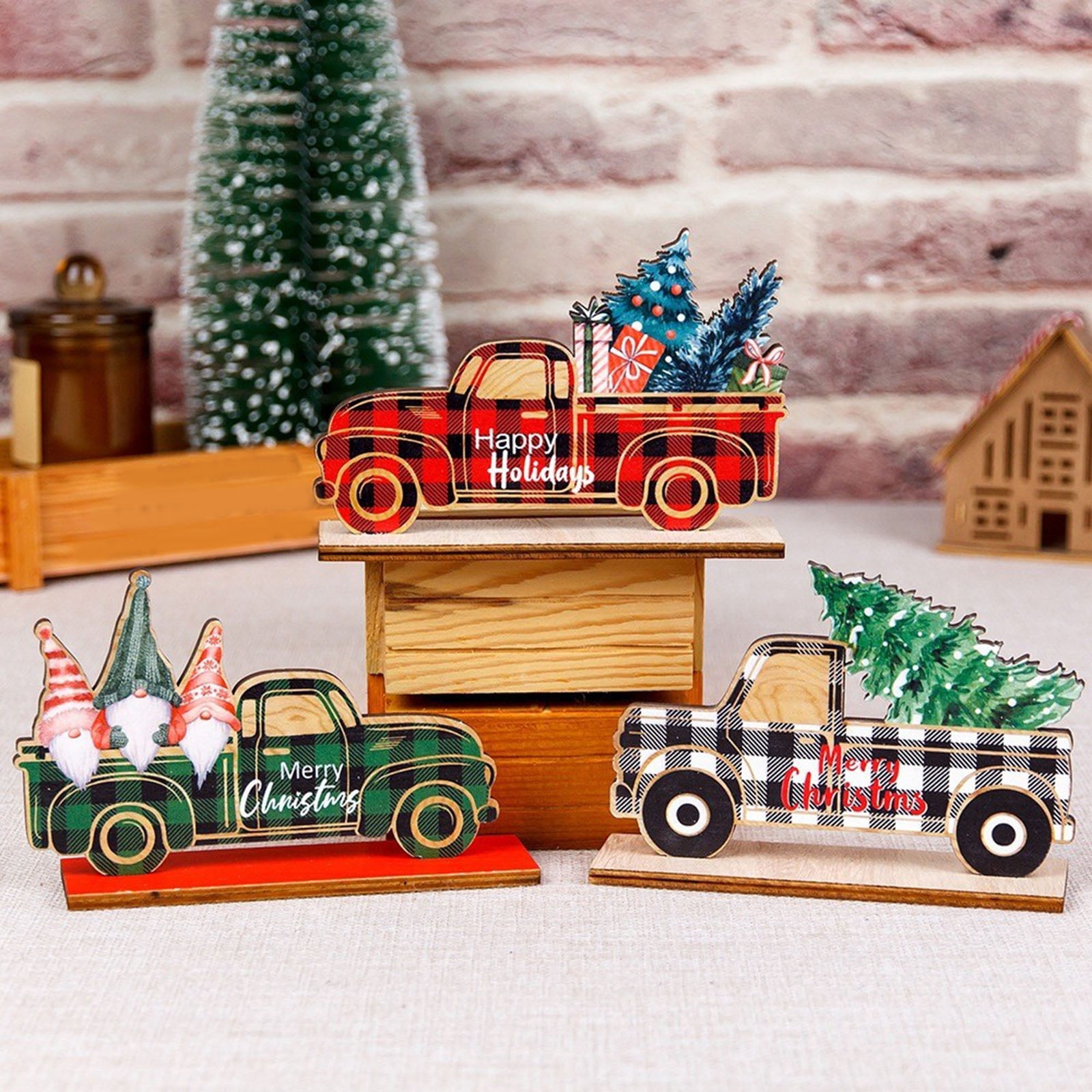Décoration De Noël - Camion Vintage Avec Mini Sapin, En Fer Et Polypropylène, Idéal Pour Cheminée Ou étagère - 5