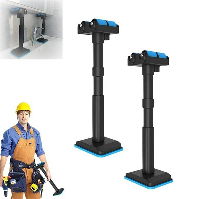 Dispositif de Levage Économiseur de Travail / Crics Télescopiques Réglables Multifonctions pour Meubles / Charge jusqu'à 400kg / Gamme de Hauteur 19-44cm / Design à Rouleaux / 1/2 Pcs / Outil Durable en Nylon et Caoutchouc