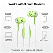 Gosuguu Wired Earbuds with Microphone, Noise-Isolating In-Ear Headphones, High Definition Audio Earphones for Smartphones, Stereo Earbuds for Music & Calls