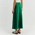 thumbnail image 2 of Women's Solid Color Satin High Waist Drawstring Long Dress - Elegant Flowy Maxi for Party/Formal - Polyester Fabric - S-XL, 2 of 4