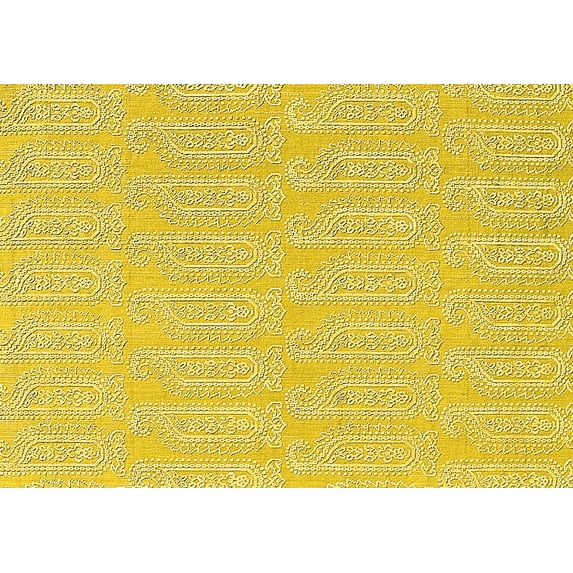 Ahgly Company Indoor Rectangle Solid Yellow Modern Area Rugs, 3' x 5'