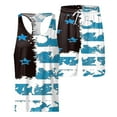 thumbnail image 3 of Vedolay Mens Shorts Tracksuit Men's Summer 2 Piece Outfits Printed Shirt and Shorts Sets,Sky Blue 3XL, 3 of 5