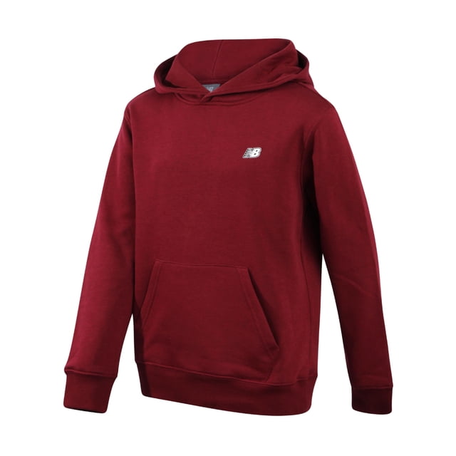 Sudadera con capucha New Balance de forro polar de algodón suave para niños, color rojo 4Y