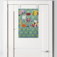 thumbnail image 2 of Colorful Hanging Pocket Organizer, Japanese Squama Inspired Reptilian Eye Illustration, Printed Polyester Storage Bag with Pockets, 14" x 20", Turquoise Multicolor, 2 of 2