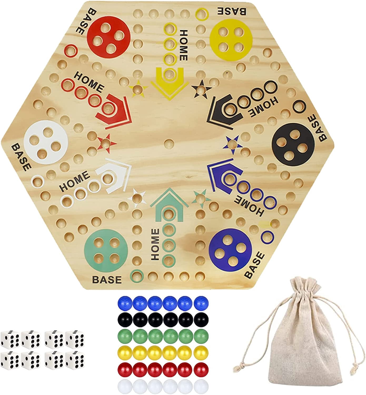 Marble Game Wahoo Board Game Double Side Painted Fast Track Board Game for  6 and 4 Player, Game Board w - Walmart.com