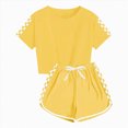thumbnail image 2 of kpoplk Toddler Girl Clothes Summer Outfit Set Ruffle Sleeve Top and Shorts Soft Stretchy 2 Piece 12M-4T(Yellow,9-10 Y), 2 of 6
