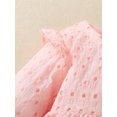 thumbnail image 6 of WIBACKER Newborn Baby Girls Long Sleeve Outfits Ruffle Eyelet Dress Top+Bloomers Shorts+Headband Set Summer Clothes, 6 of 8
