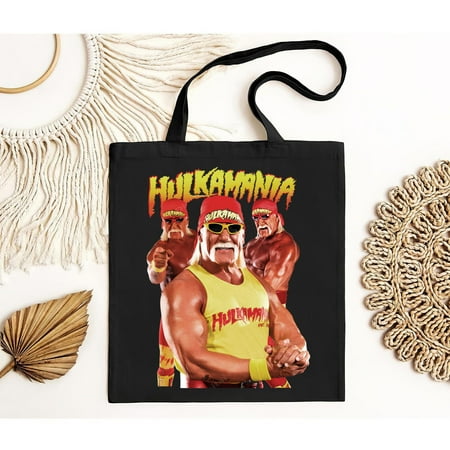 vintage Hulk Hogan Hulkamania Wrestling Tote Bag Black S- WWE-TH3785